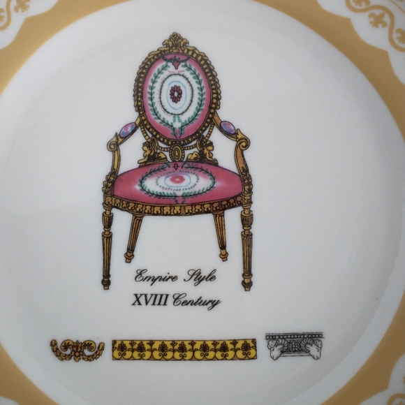 4 Plates ANTIQUE CHAIRS Dessert NIB - Picture 5 of 14